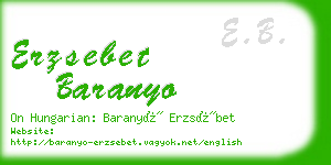 erzsebet baranyo business card